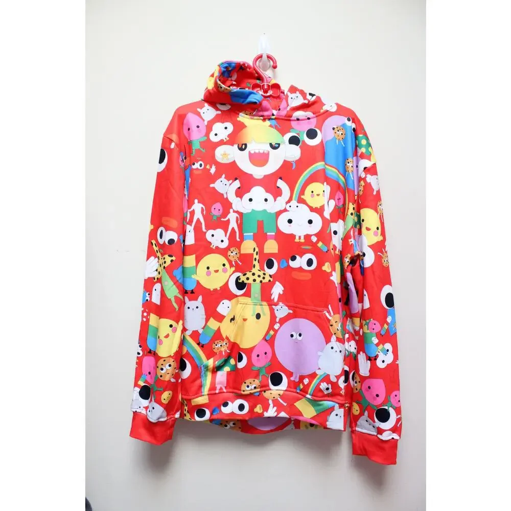 NEW J Balvin Friends With You Red Character Sweatshirt Hoodie Size XL